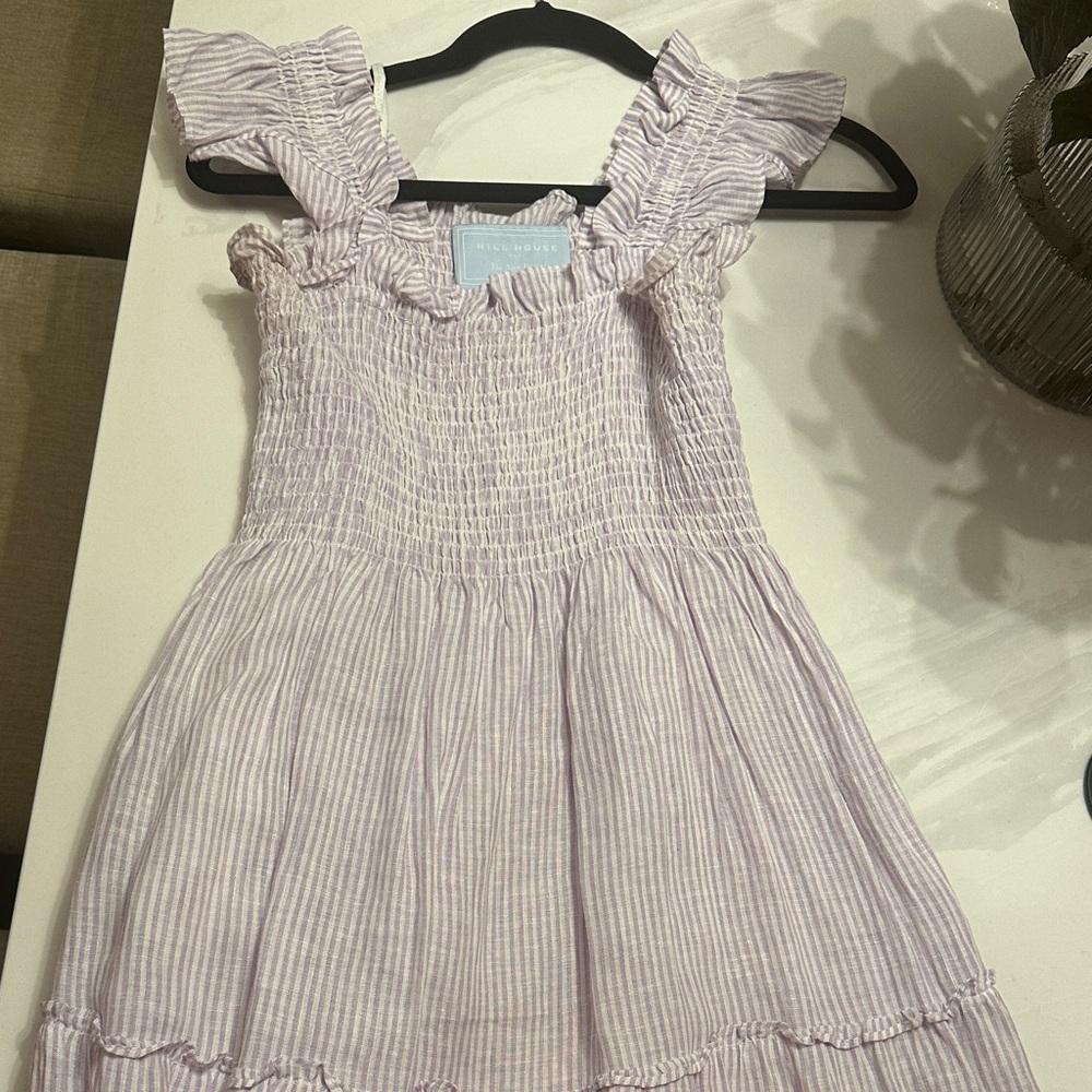 Hill House Ellie Nap Dress Striped Cotton Lavender